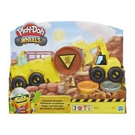 Play-Doh E4294 Vehículos de Construcción Excavadora y Cargadora  Wheels  Juguete Hasbro-ChicosconEstilo-Vehículos, Pistas y Dron