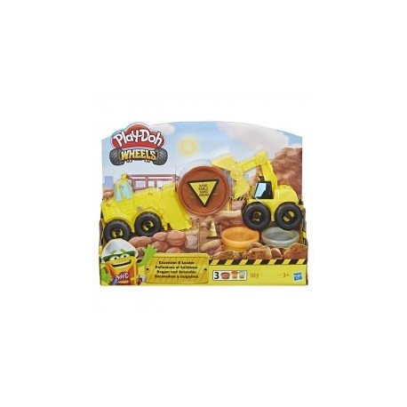 Play-Doh E4294 Vehículos de Construcción Excavadora y Cargadora  Wheels  Juguete Hasbro-ChicosconEstilo-Vehículos, Pistas y Dron