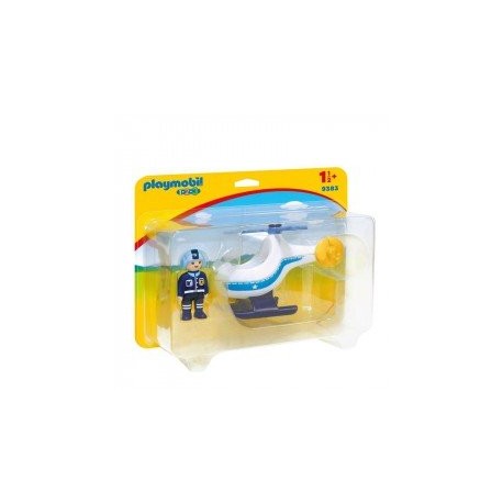 Playmobil 123: Helicóptero de Policía-ChicosconEstilo-Para construir