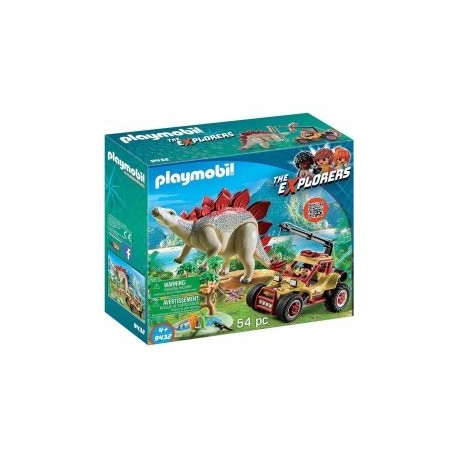 Playmobil 9432 Vehículo Explorador con Estegosaurio con Tentáculo-ChicosconEstilo-Para construir