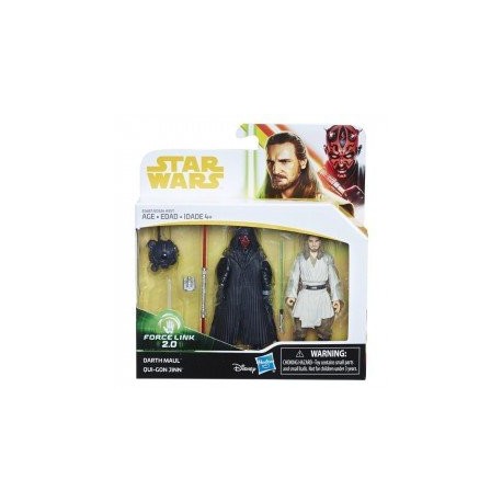 STAR WARS FORCE LINK 2.0 DARTH MAUL & QUI-GON JINN 2-PACK-ChicosconEstilo-Figuras de Acción