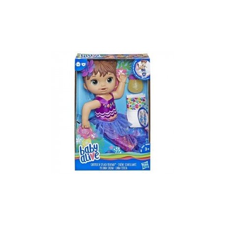 Baby Alive E3691 Baby Alive Mi Linda Sirena Castaña Juguete Hasbro-ChicosconEstilo-Muñecas