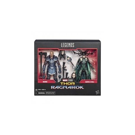 MARVEL E6350 Marvel 80 Aniversario Thor Ragnarok 2 Pack Hela y Skruge Juguete Hasbro-ChicosconEstilo-Figuras de Acción